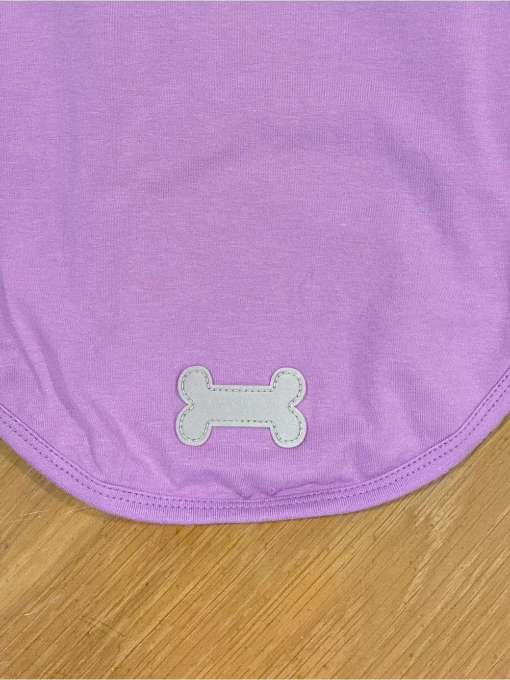 NWOT Cotton Dog Tee/Tank Shirt with Reflective Patch, Purple. Large